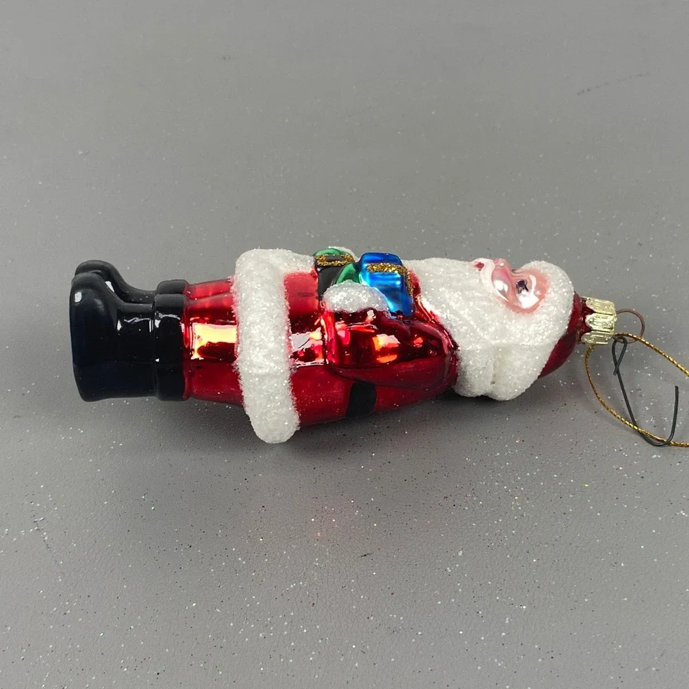 Old World Christmas Glass Ornaments Santa Claus and Gingerbread House Set of 2